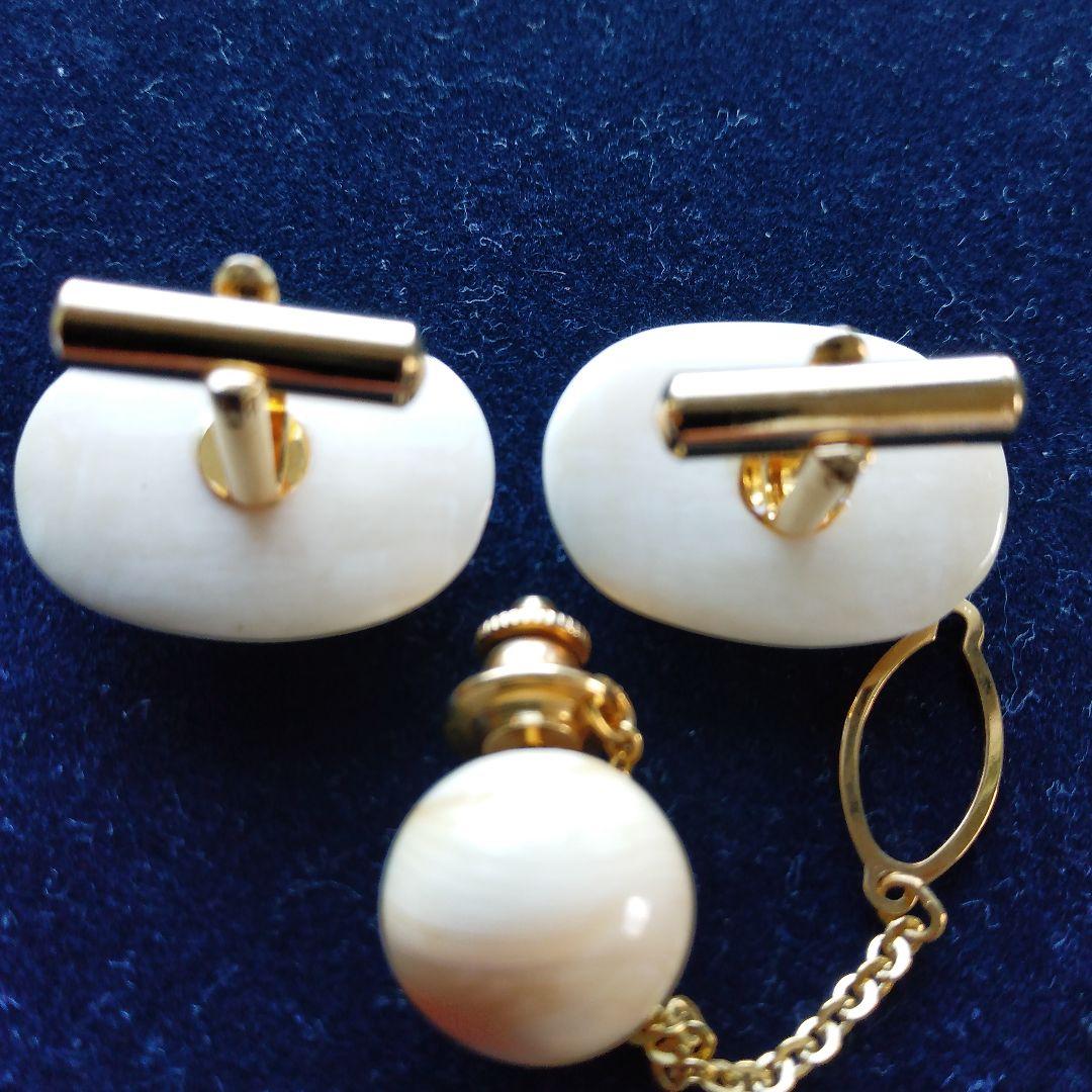 鯨歯　マッコウクジラ　カウス・ネクタイピン10セット（箱なし）①