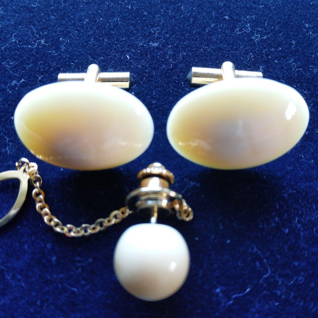 鯨歯　マッコウクジラ　カウス・ネクタイピン10セット（箱なし）①