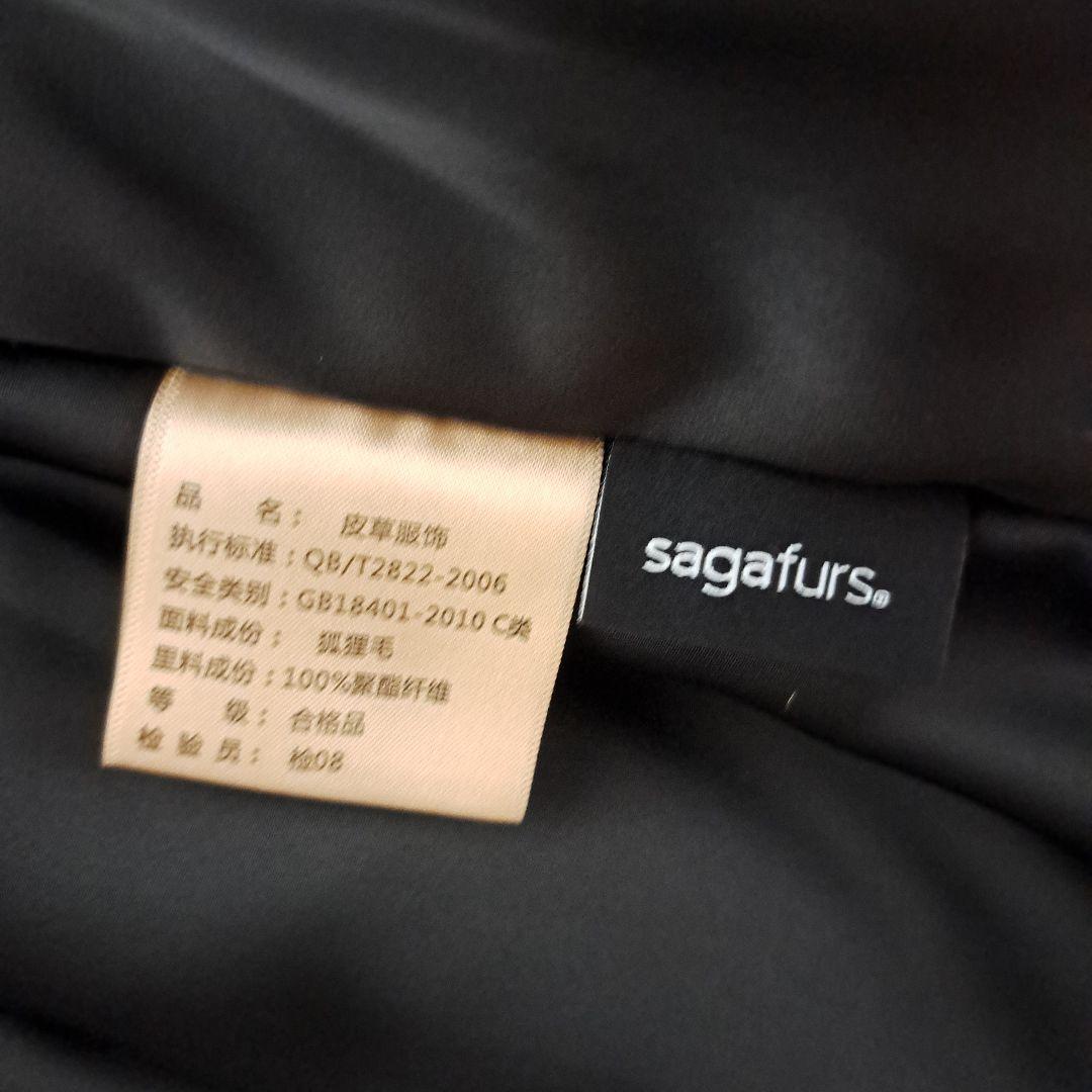 新品 sagafurs フォックスファー ミドルコート チェック柄 高級