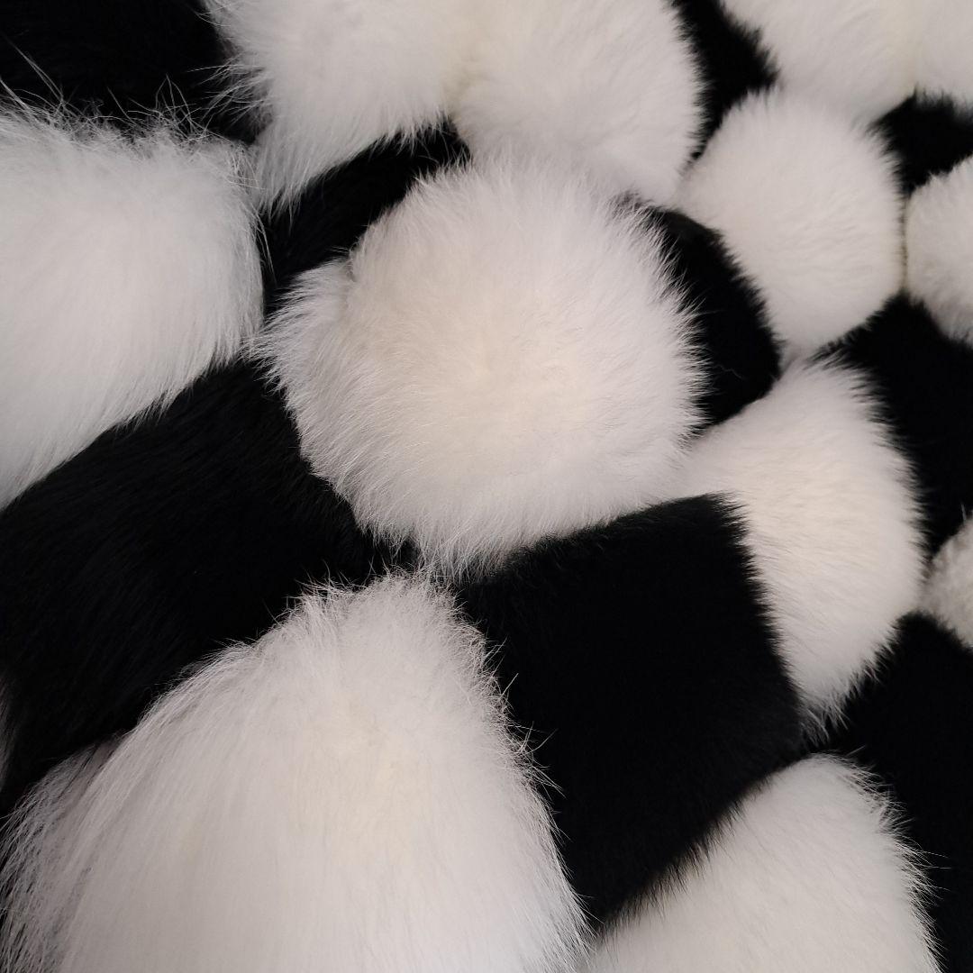 新品 sagafurs フォックスファー ミドルコート チェック柄 高級