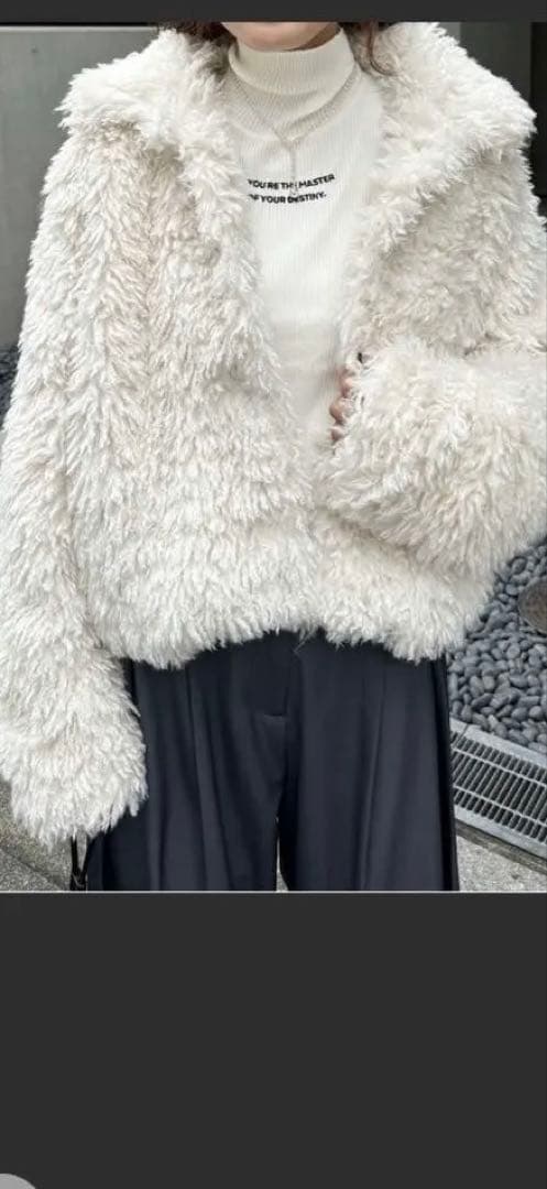 mline プードルコート　アイボリー　美品