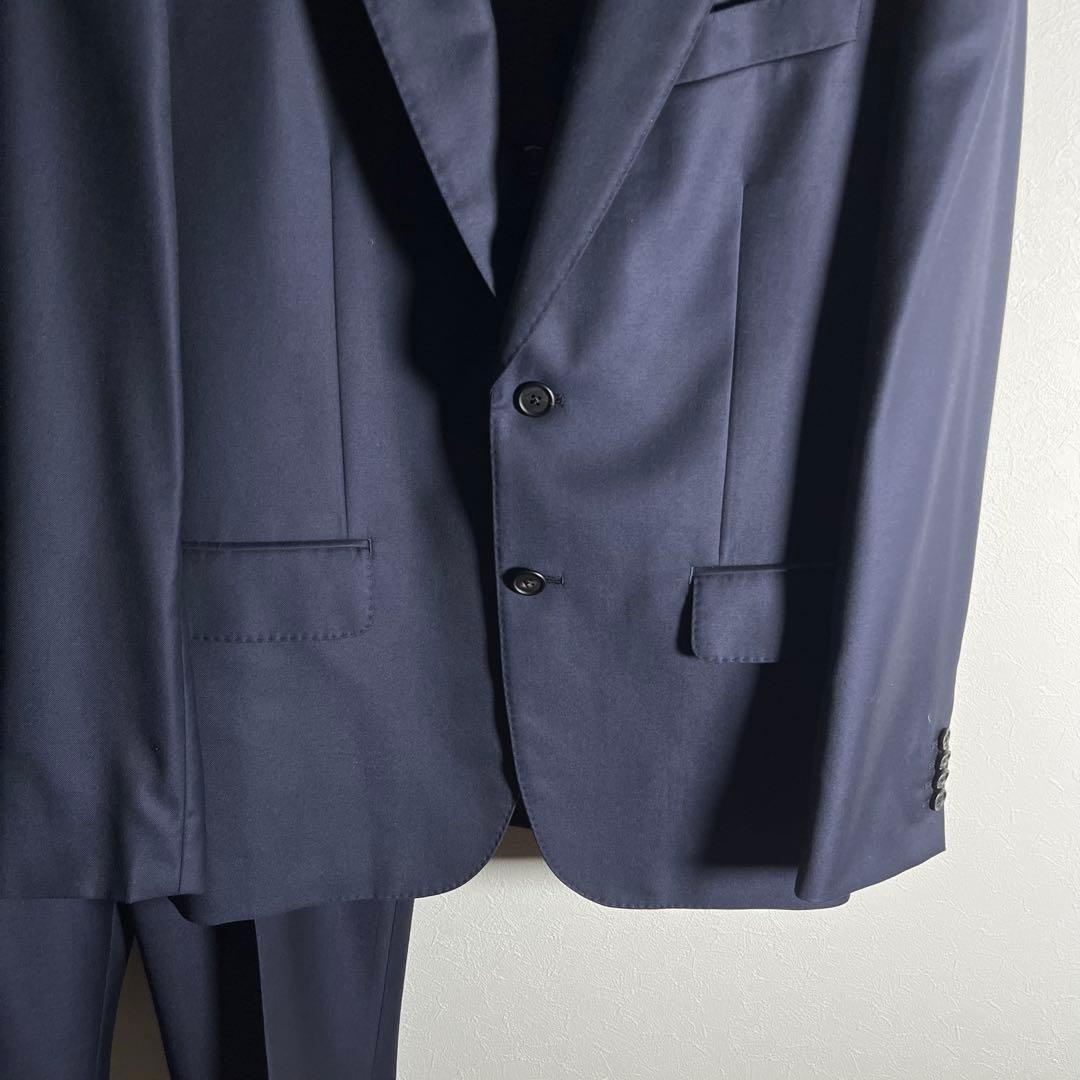 【極美品•3ピース】 ポールスミス×ロロピアーナ スーツ セットアップ L 濃紺