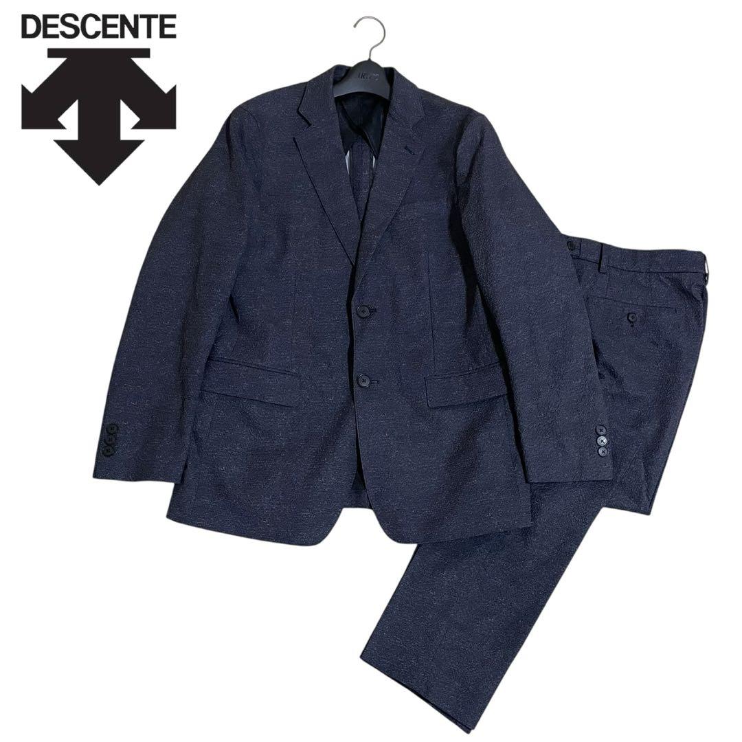 美品　デサント　ウォッシャブル　シアサッカー　トラベルスーツ　セットアップ　A5