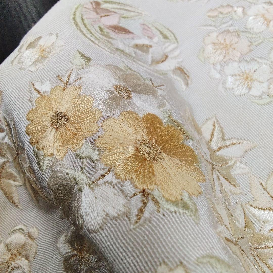 豪華　最高級　手刺繍　刺繍 半襟 半衿　華縫 　正絹　アイボリー　#662