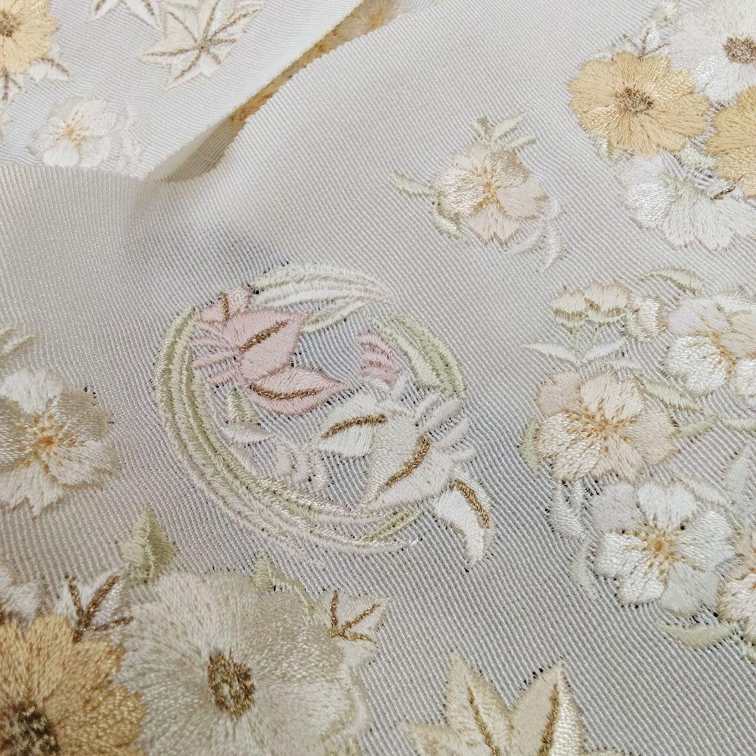 豪華　最高級　手刺繍　刺繍 半襟 半衿　華縫 　正絹　アイボリー　#662