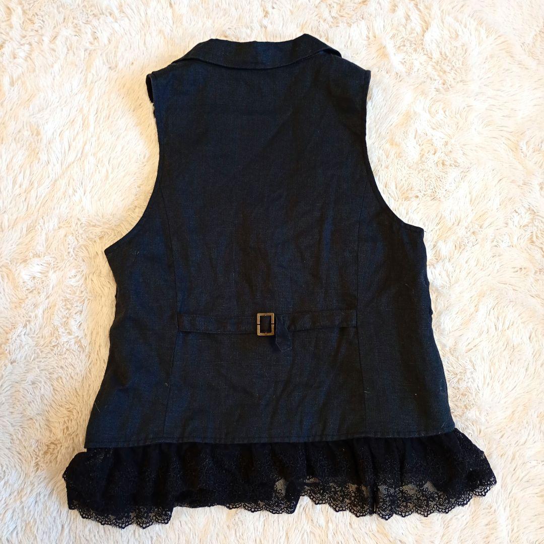 axes femme ベスト 編み上げリボン レース付き ゴスロリ ゴシック M