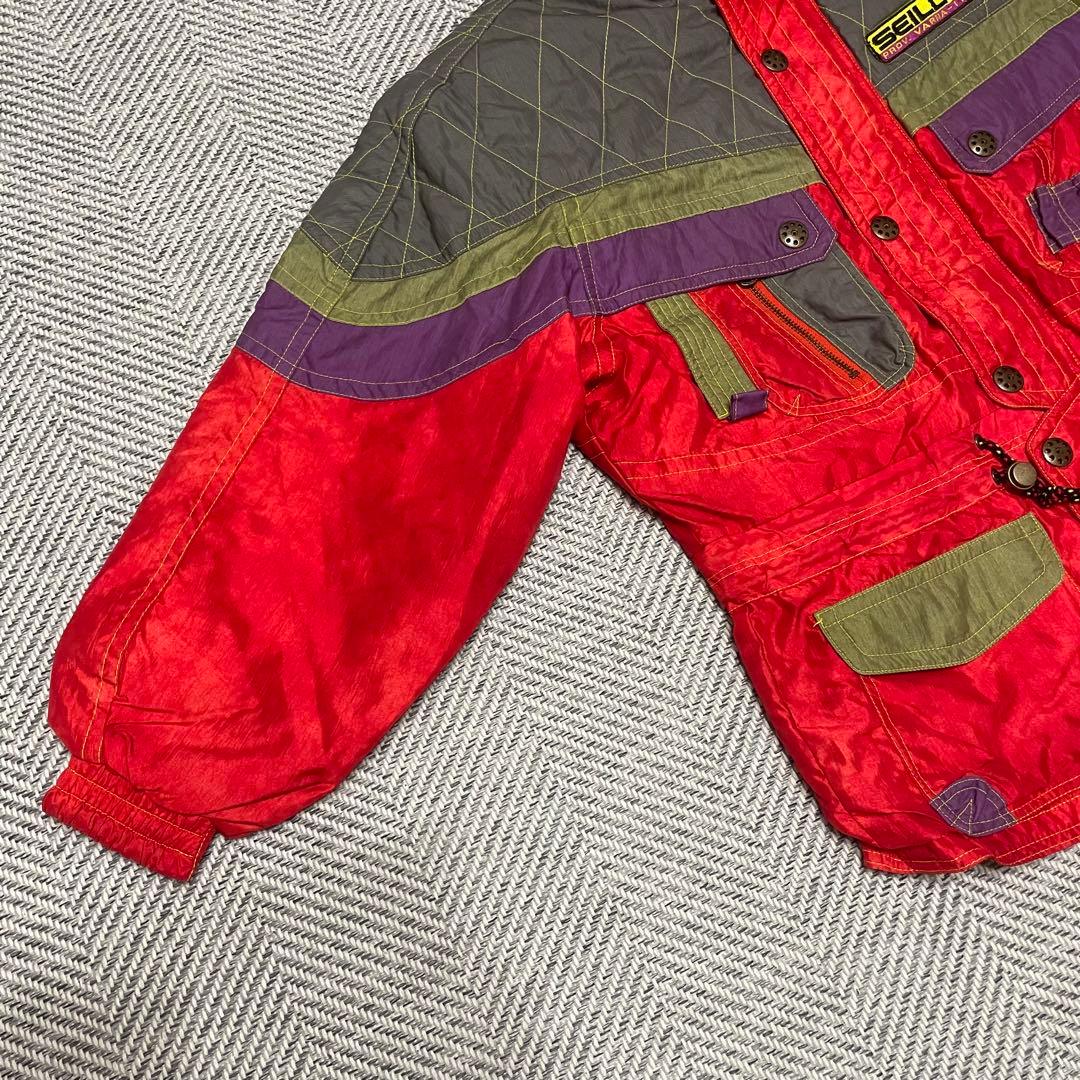【年代物・レア】SEILLER スキースノボウェア セットアップ　レッド　L