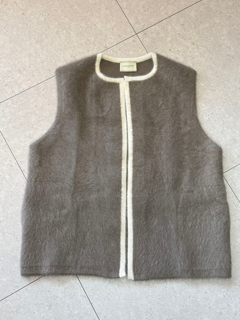 ユナイテッドアローズ United Arrows ノーカラーベスト ウール混