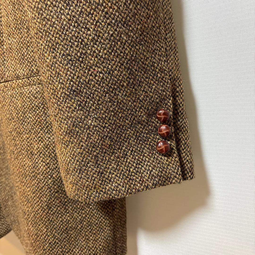 パパス　Papas ハリスツイード　2Bジャケット　L48 ブラウン