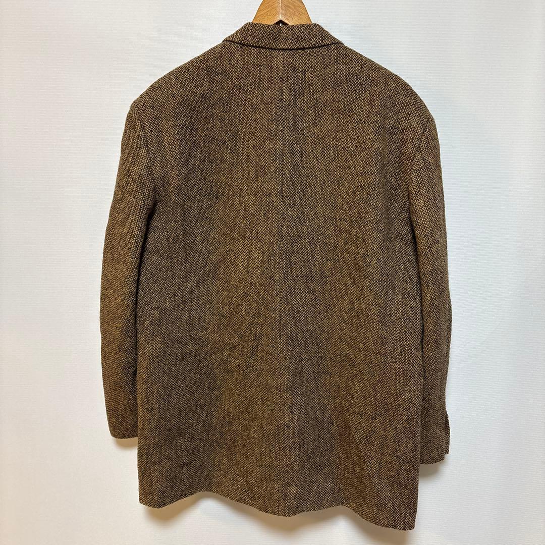 パパス　Papas ハリスツイード　2Bジャケット　L48 ブラウン