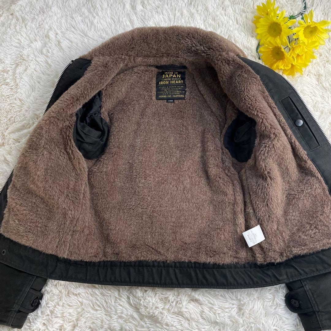 人気✨ アイアンハート N1デッキジャケット アルパカ ウール メンズ ブラック