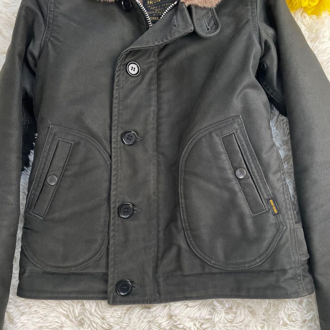 人気✨ アイアンハート N1デッキジャケット アルパカ ウール メンズ ブラック