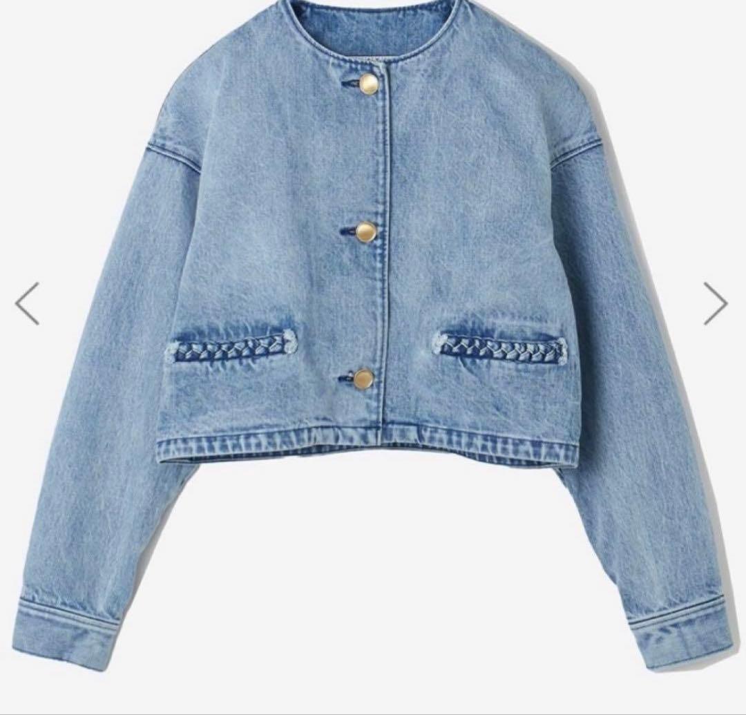 THIRD MAGAZINE ノーカラーデニムジャケット