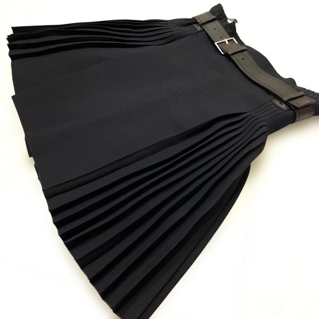 セール✨Christian Diorディオールプリーツミニスカート黒シルクウール