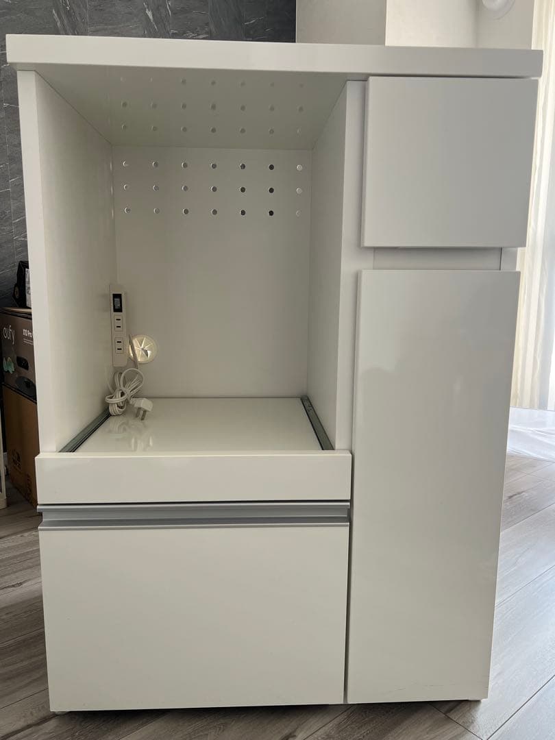 Dinos キッチンカウンターロータイプホワイトオープンシェルフ