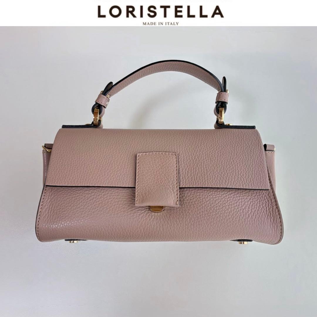 人気完売品 LORISTELLA ハンドバッグ イタリア製　ピンクベージュ