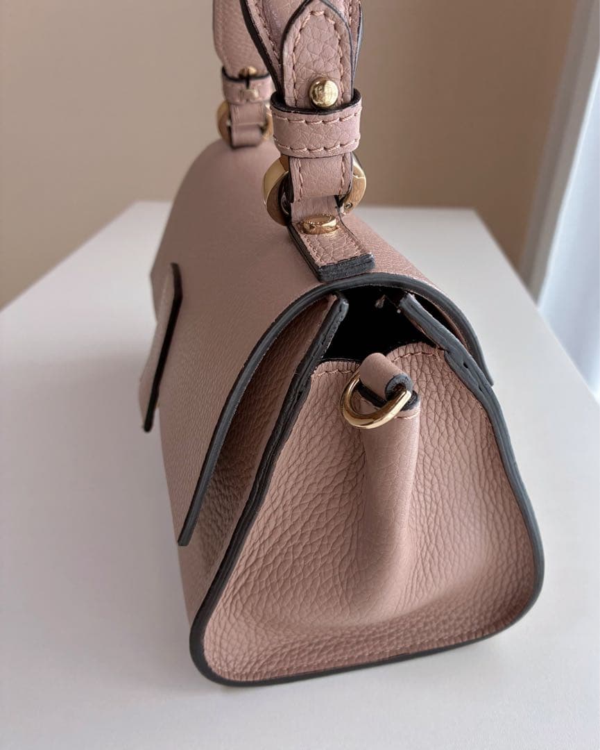 人気完売品 LORISTELLA ハンドバッグ イタリア製　ピンクベージュ