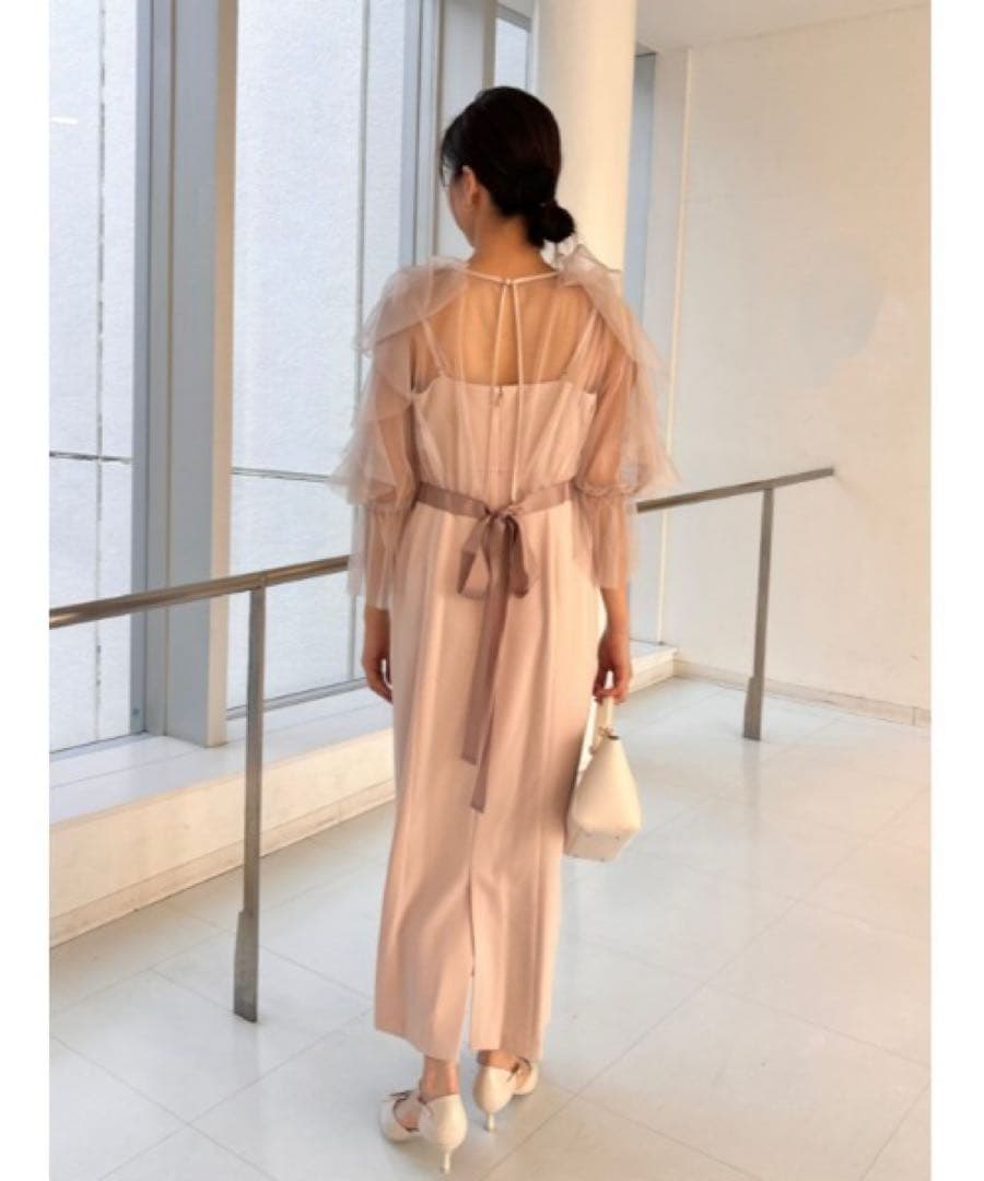 スナイデル　Sustainableリボンスリーブボレロワンピース　snidel