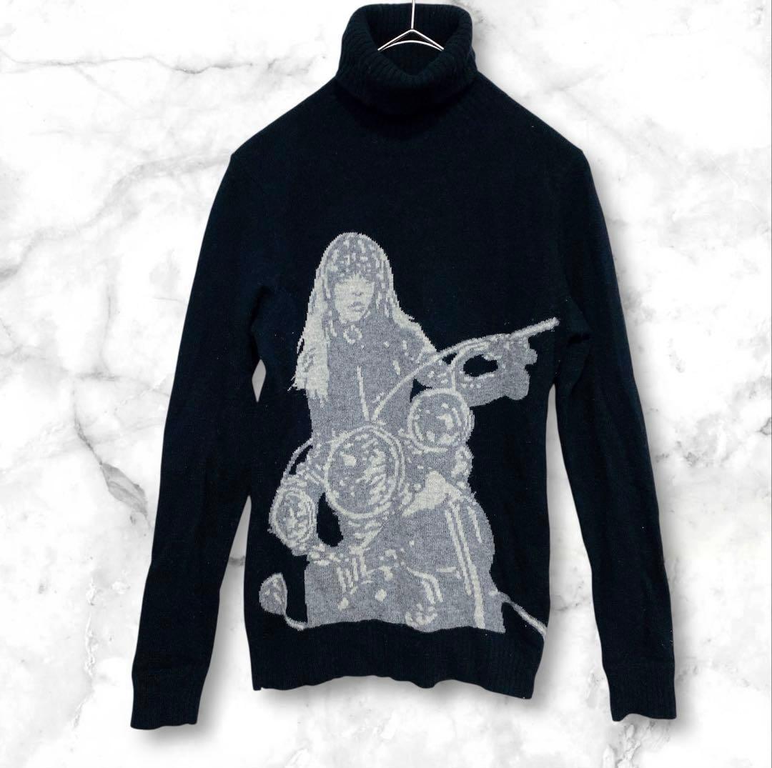 希少✨ヒステリックグラマー バイクガール タートルネック ニット セーター 黒