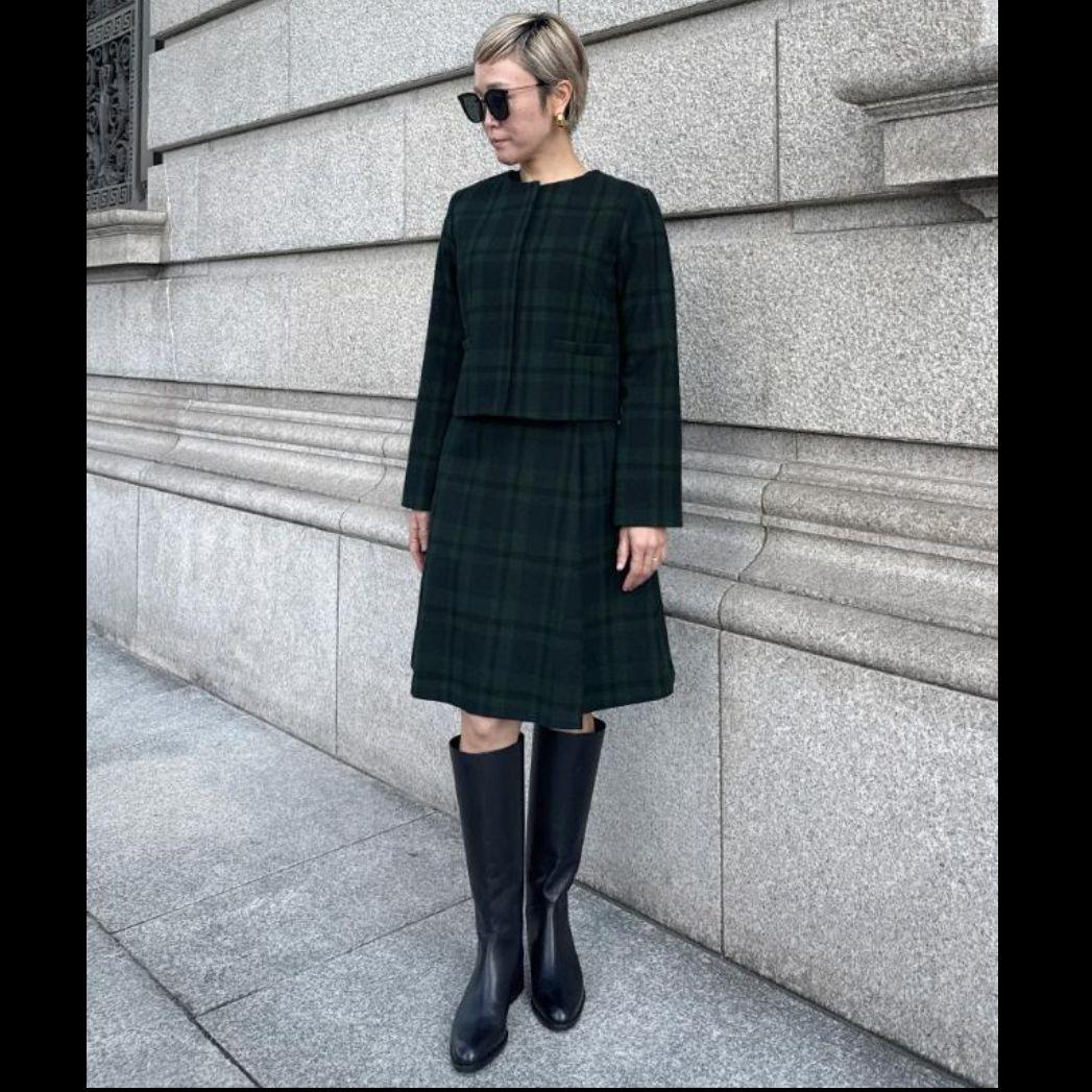 JENNE 最新 ダークグリーン チェック柄 ジャケット新品タグ付き通常半額以下