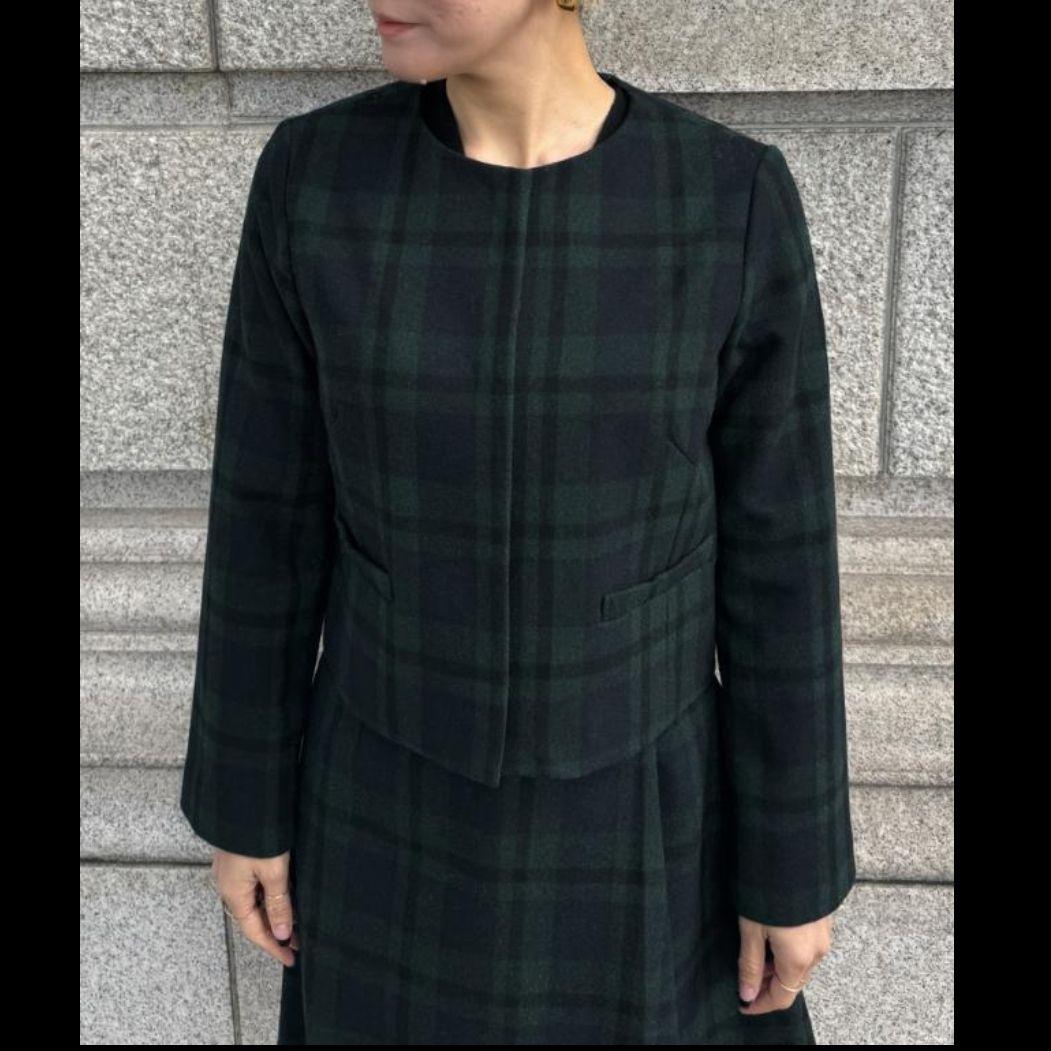 JENNE 最新 ダークグリーン チェック柄 ジャケット新品タグ付き通常半額以下
