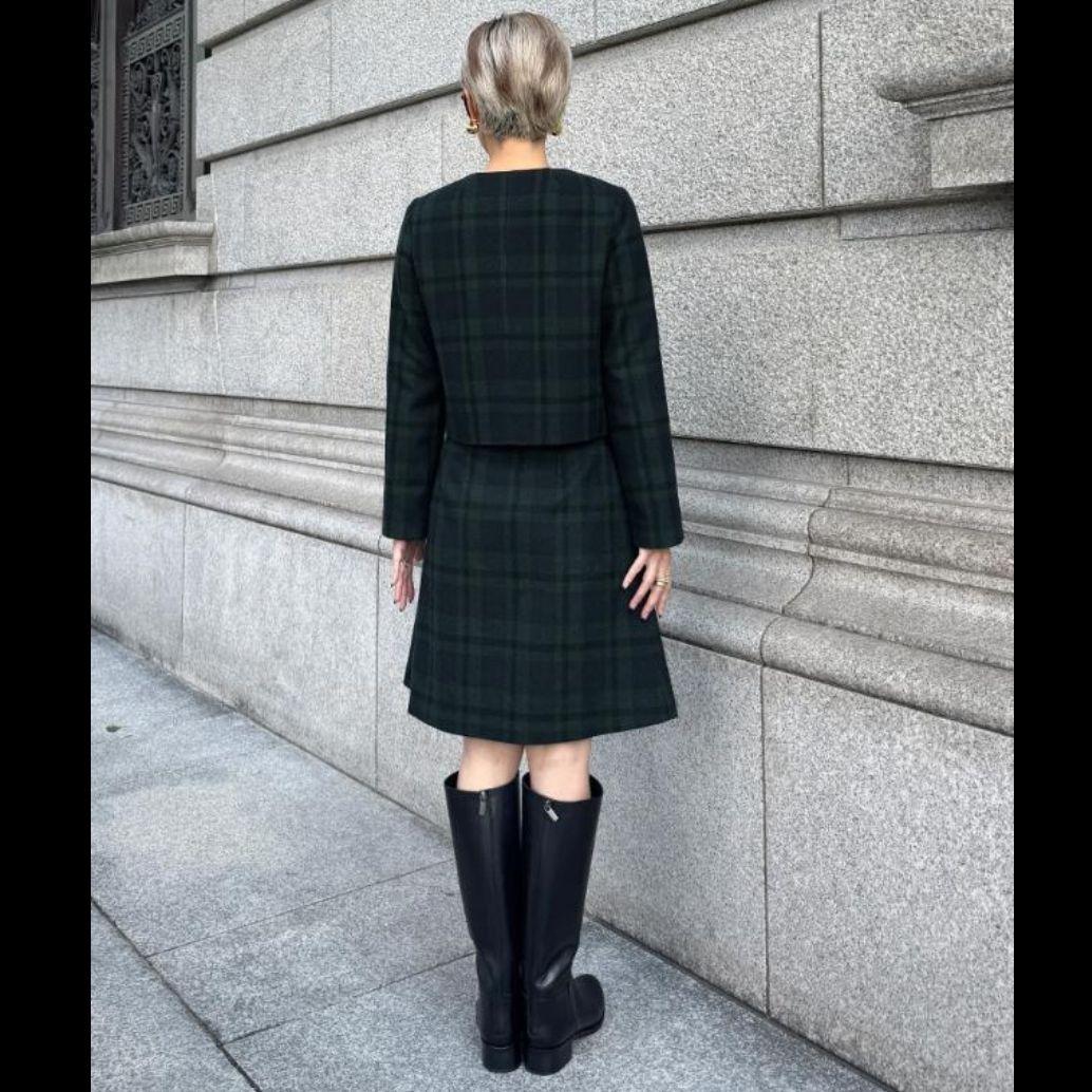 JENNE 最新 ダークグリーン チェック柄 ジャケット新品タグ付き通常半額以下