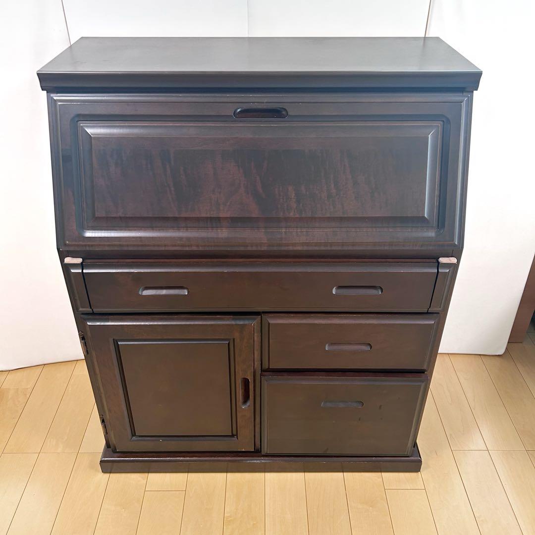 希少　大雪木工　アンティーク　ライティングビューロー　キャビネット　フルート30