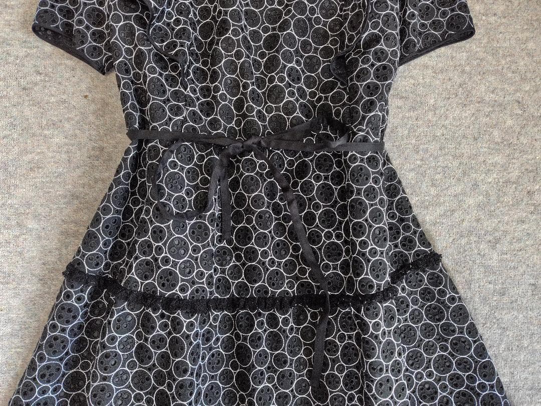 大きいサイズTO BE CHIC上質レースティアードワンピース44黒99000円