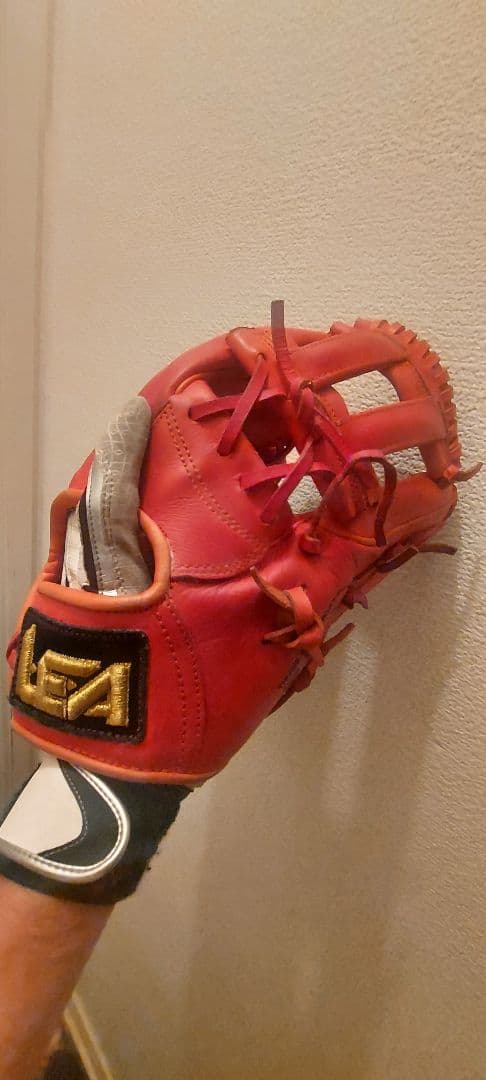 リーグスター内野用グローブ LGA-967 赤　軟式もしくは硬式　大人用