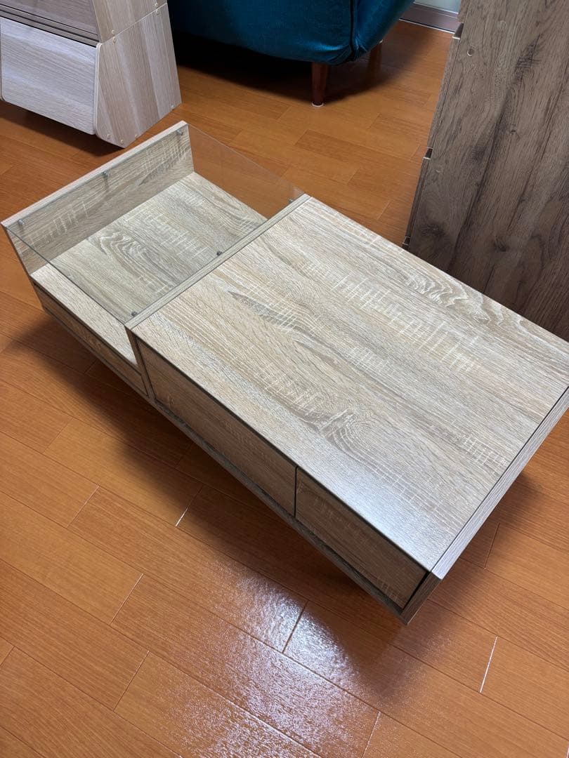 ロウヤ 収納付きドレッサー オーク色