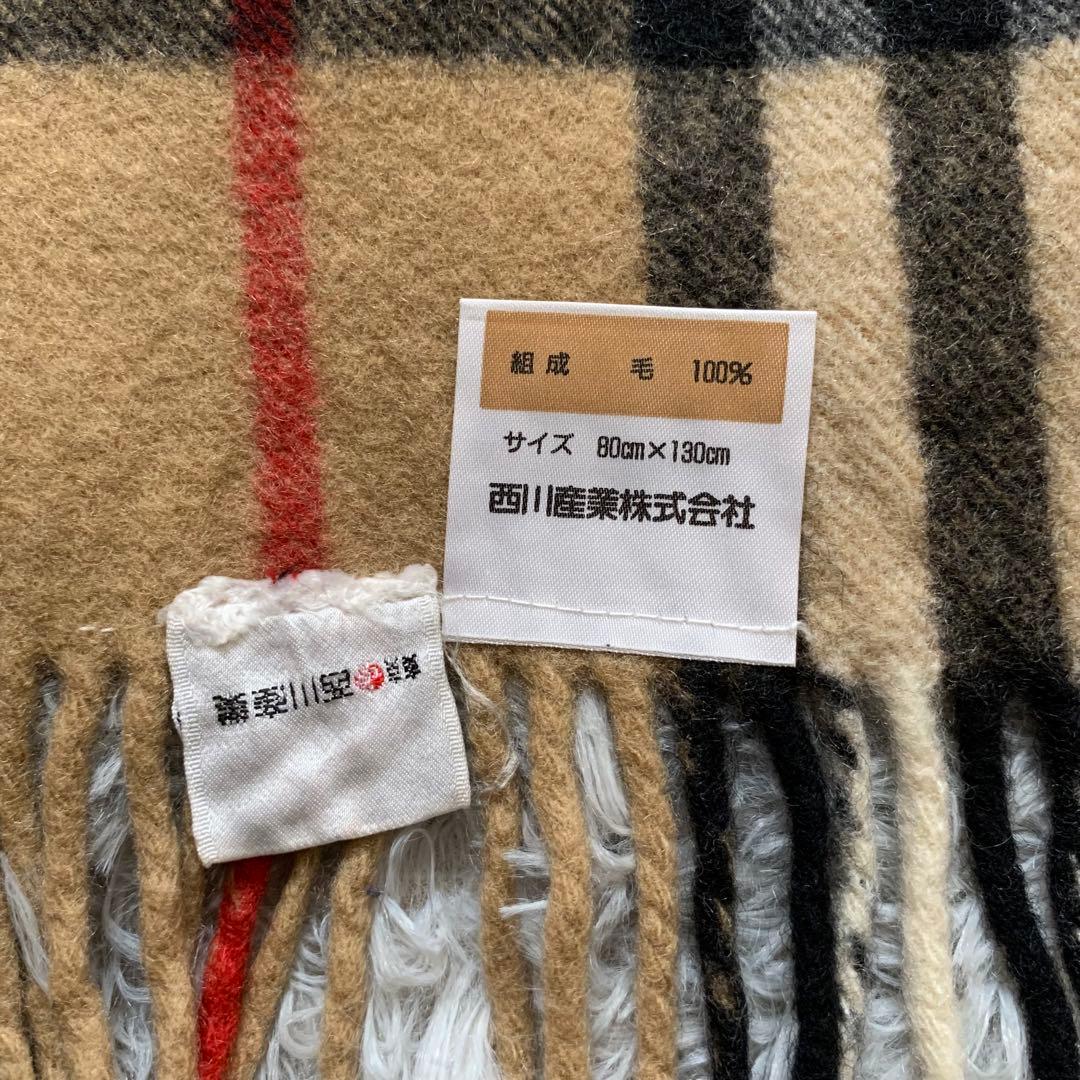 Burberrys バーバリー チェック柄 ウールブランケット 膝掛け