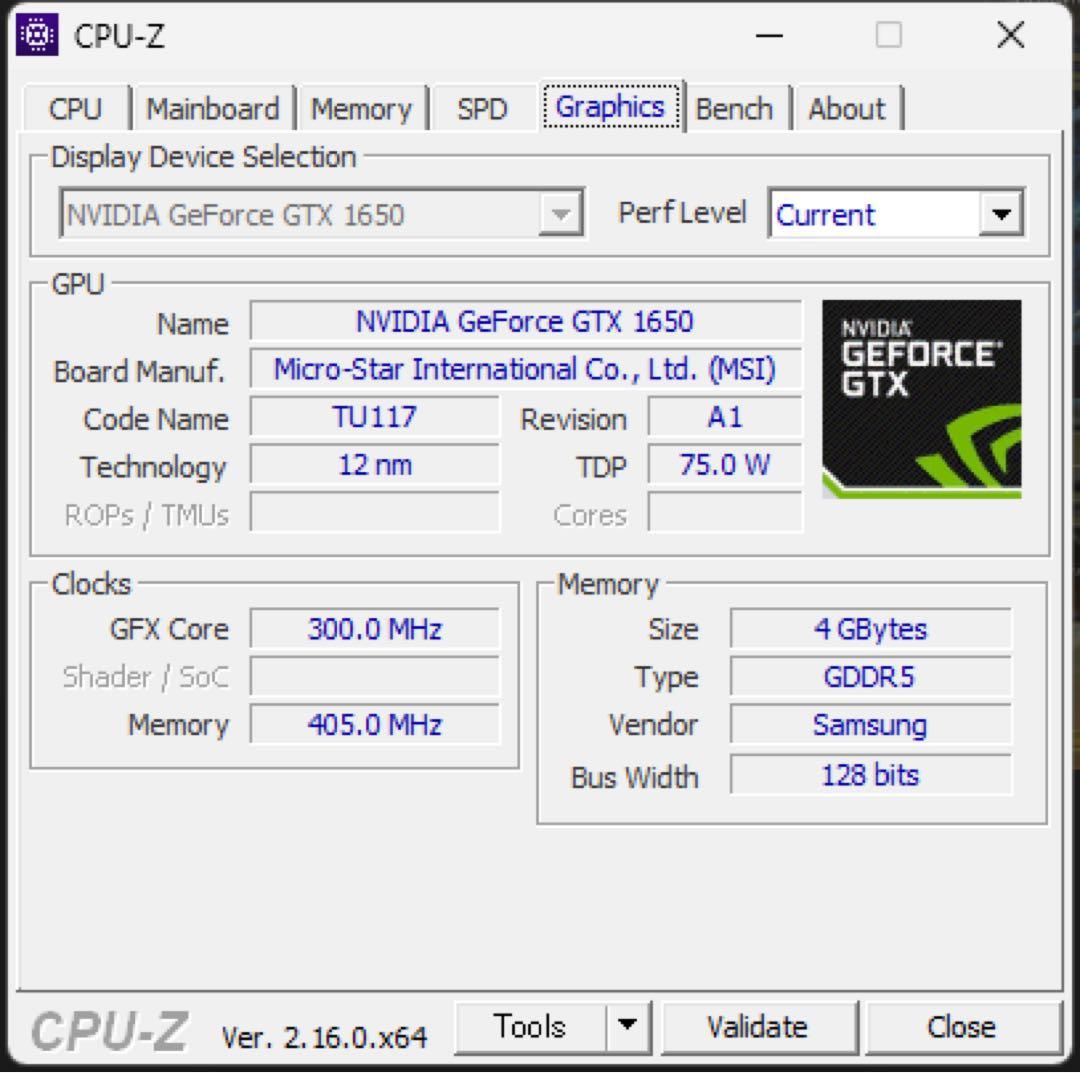 MSI GeForce GTX 1650 グラフィックボード