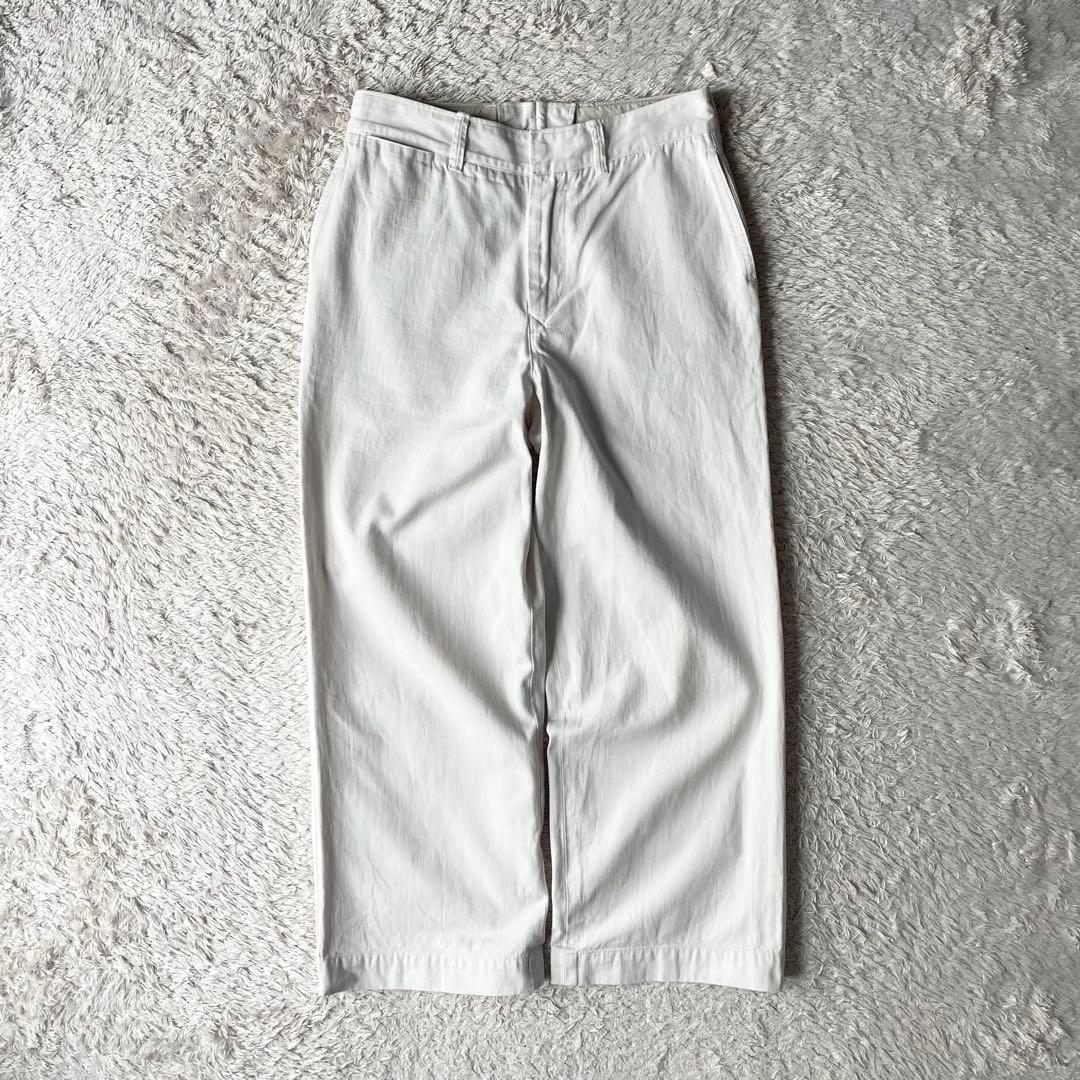 美品 45R おこめチノのシャルロットパンツ 3 ホワイト