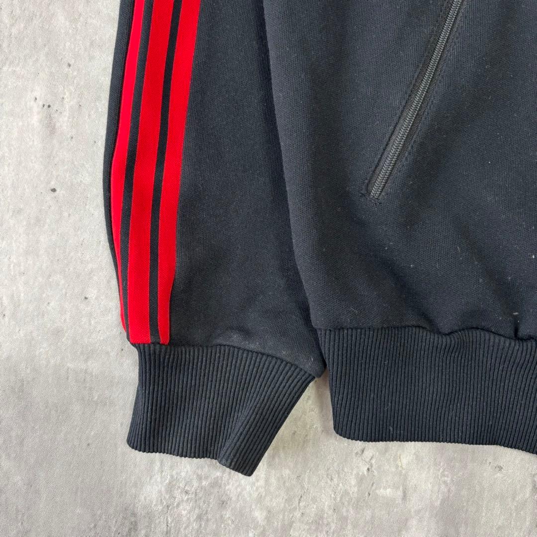 80's- adidas アディダス　トラックジャケット　赤　黒　5号