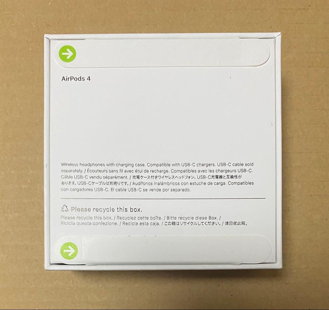 【新品・未開封】 apple AirPods 4 ワイヤレスイヤホン