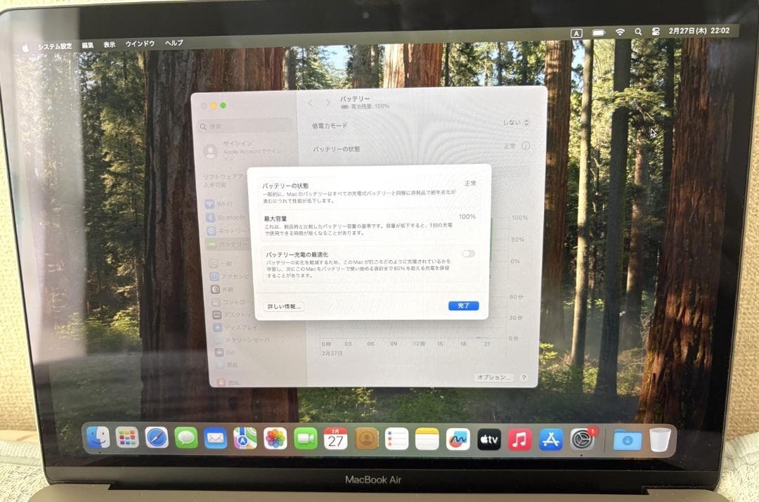 【美品/最大容量100%】M1 MacBookAir 2020 1TB/8GB