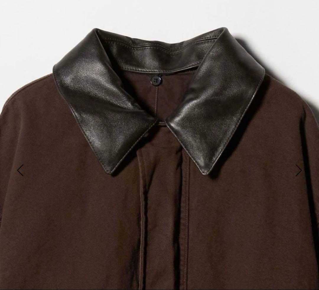 新品HグラデーションOCカバーオールサイズS襟レザーOVY コモリ　オーラリー