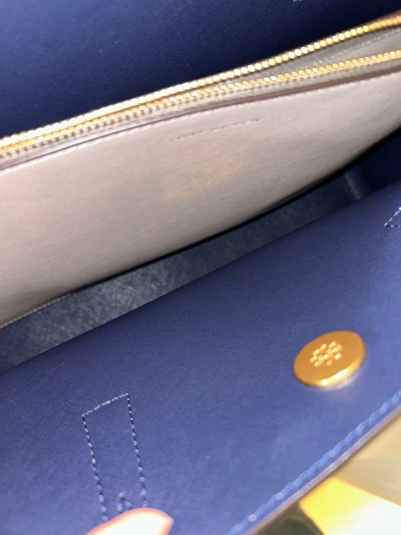 トリーバーチ TORY BURCH ベージュ トートバッグ ネイビー内装