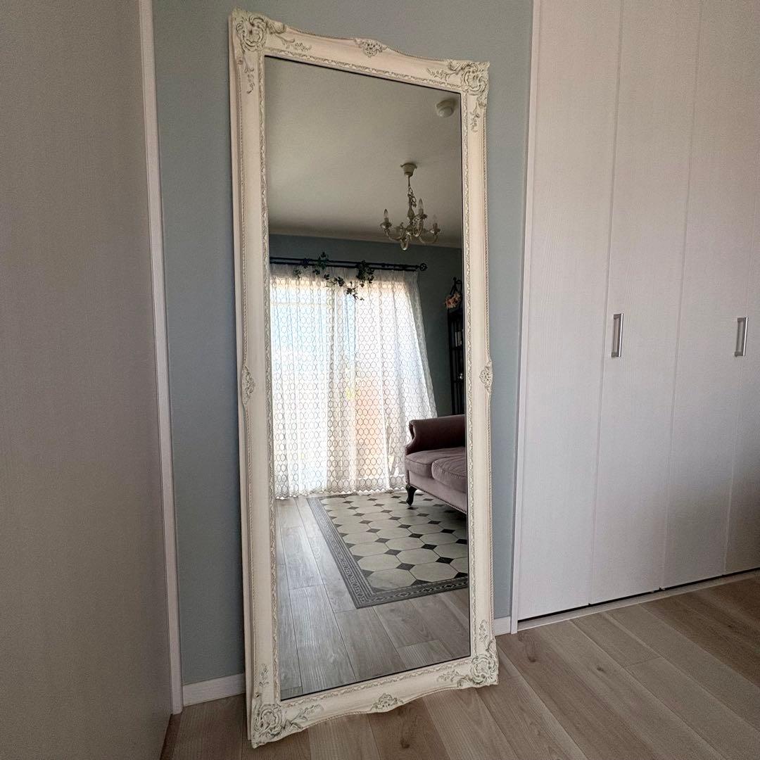アンティーク調 姿見 スタンドミラー シャビーシック フレンチ♡