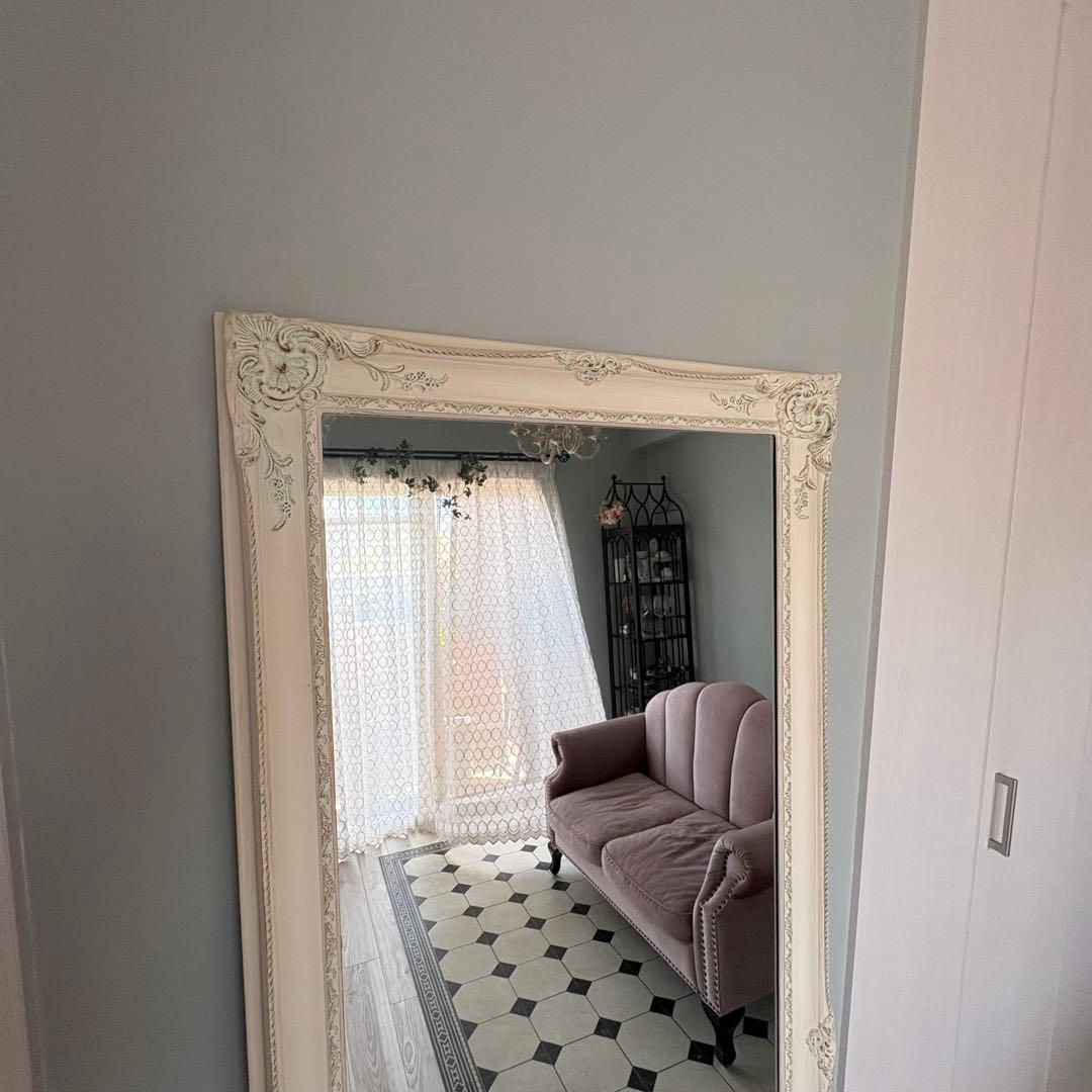 アンティーク調 姿見 スタンドミラー シャビーシック フレンチ♡