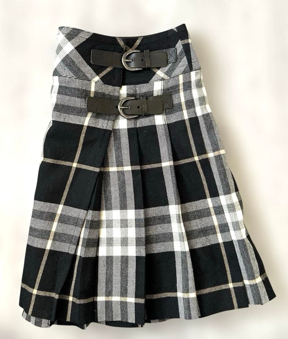 BURBERRY LONDON ブルーレーベルプリーツスカート　ウール100%