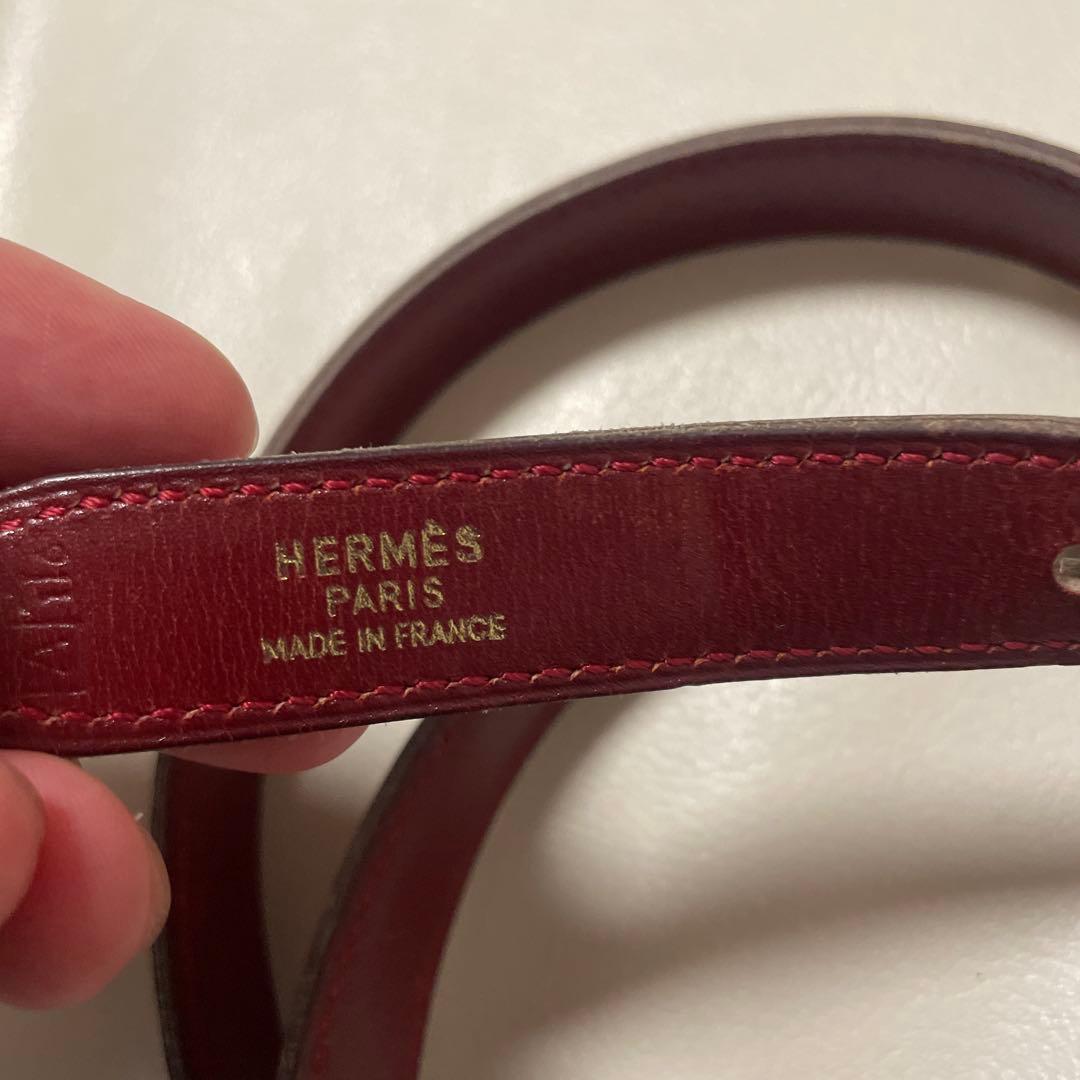 エルメス　H型バックル 黒レザーベルト