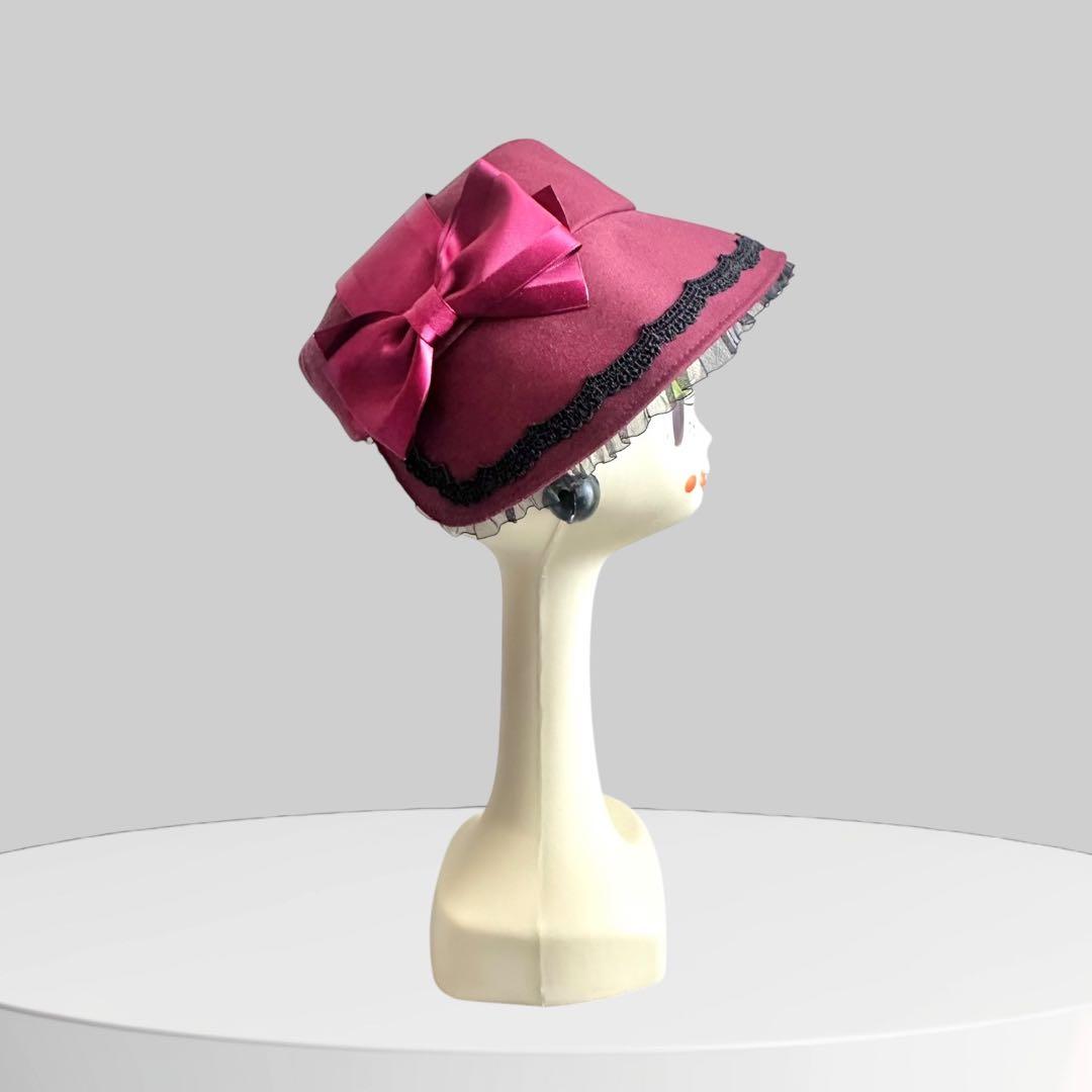 ①アノンハット　小公女のボンネ　ワインボルドー