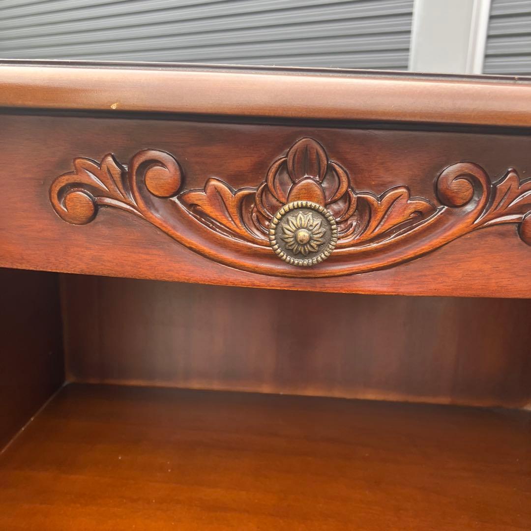 イタリアスタイル 木製コンソールテーブル コールキャビネット 電話台キャビネット