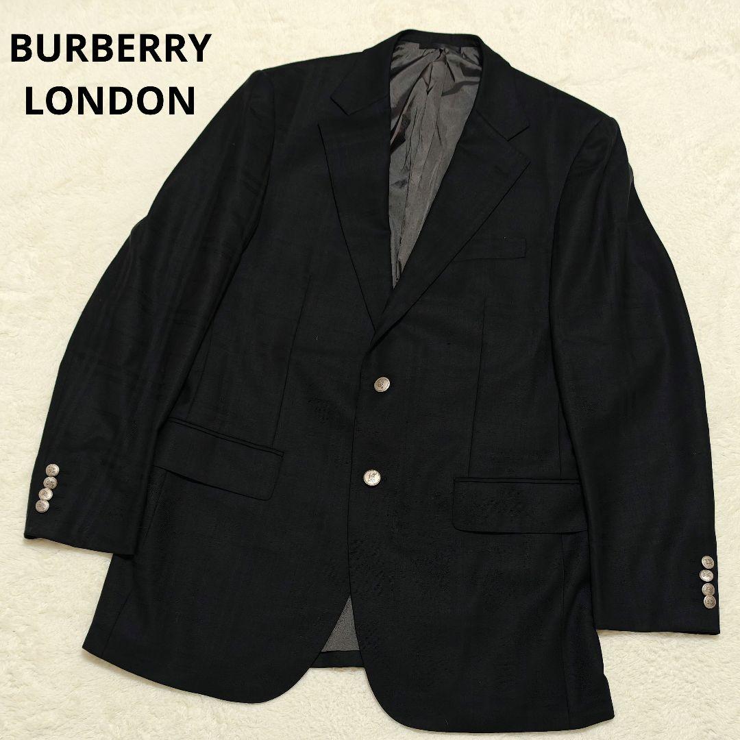 美品✨バーバリーロンドン　テーラードジャケット　カシミヤ混　ノバチェック　黒