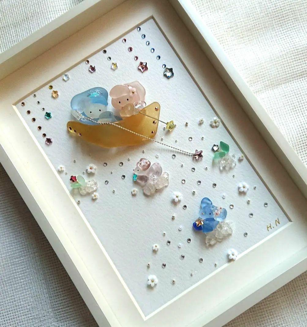 シーグラスアート 夏のおとずれ 月船