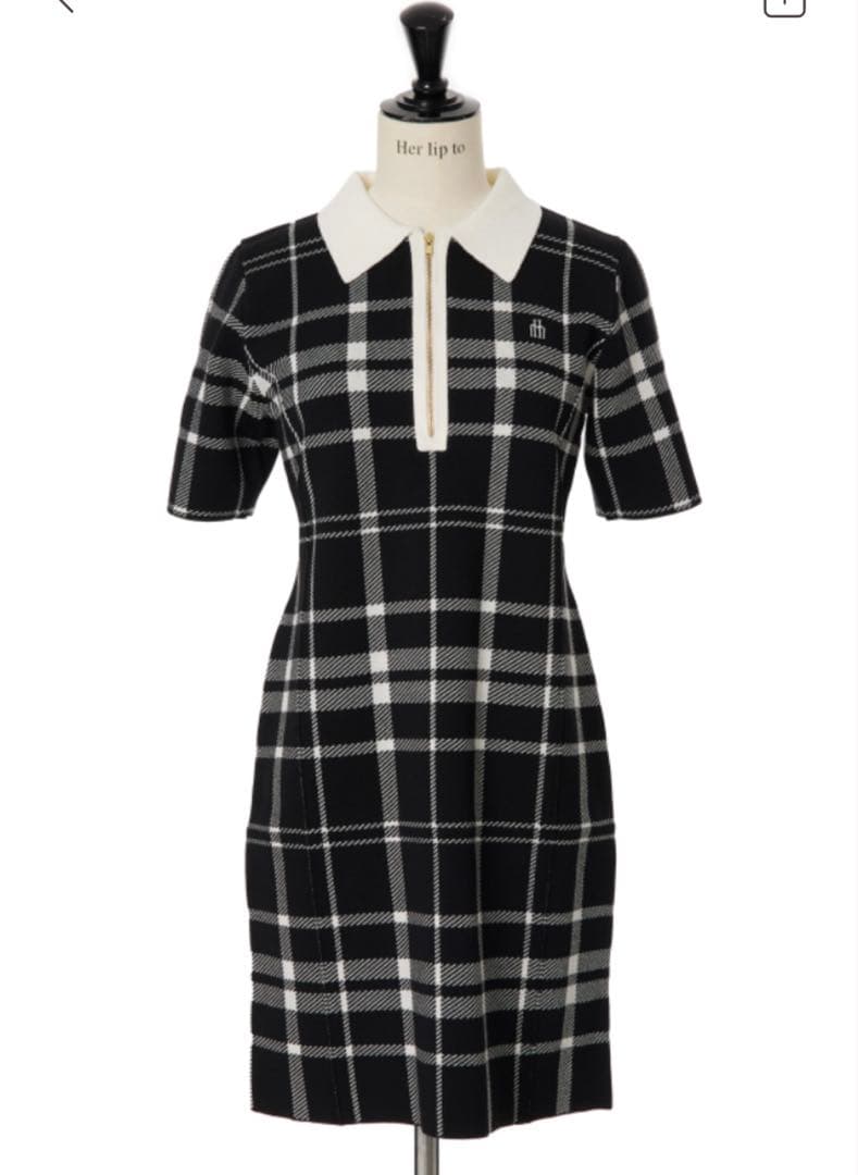 ワンピース her lip to Trois Logo Knit Mini Dress