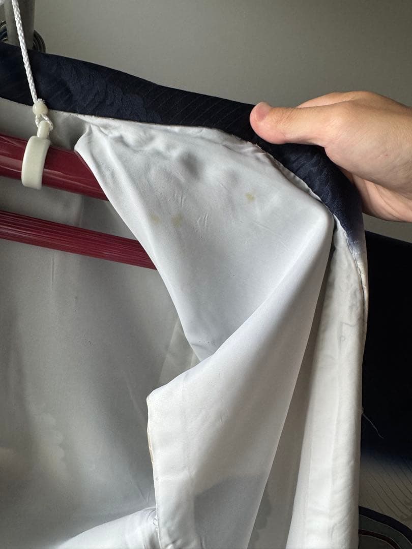 【美品】産着 男の子 鷹 青 白 一つ身 お宮参り 祝い着