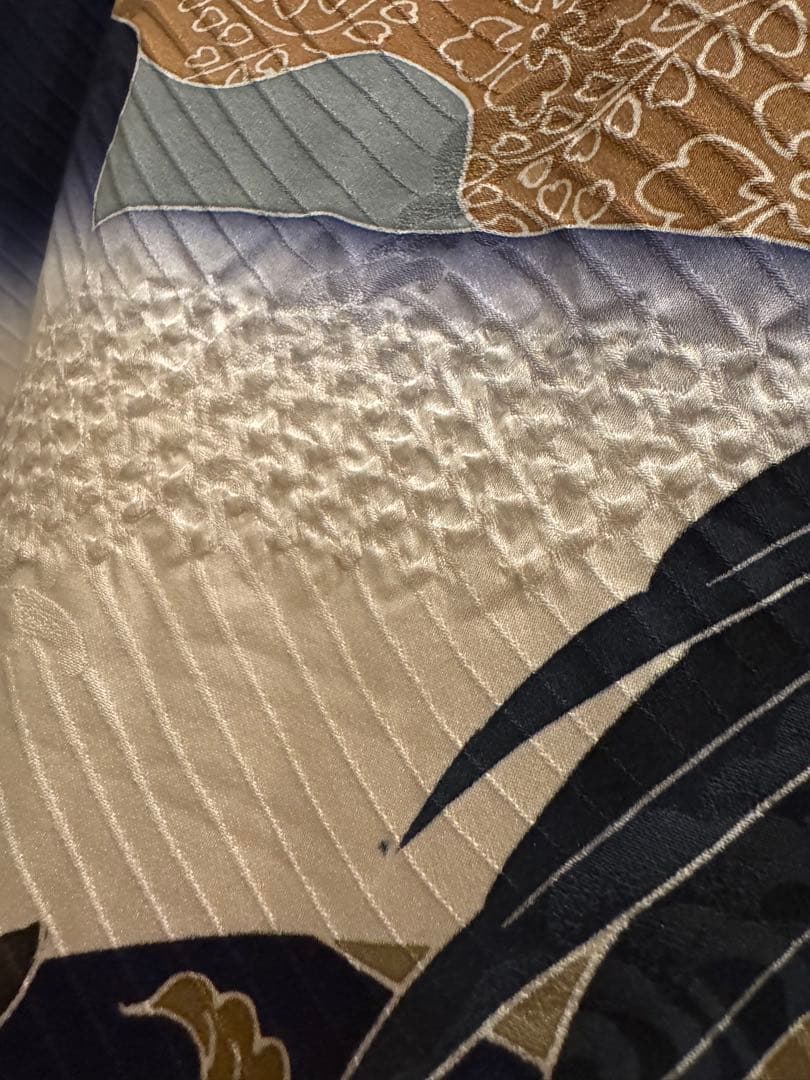 【美品】産着 男の子 鷹 青 白 一つ身 お宮参り 祝い着