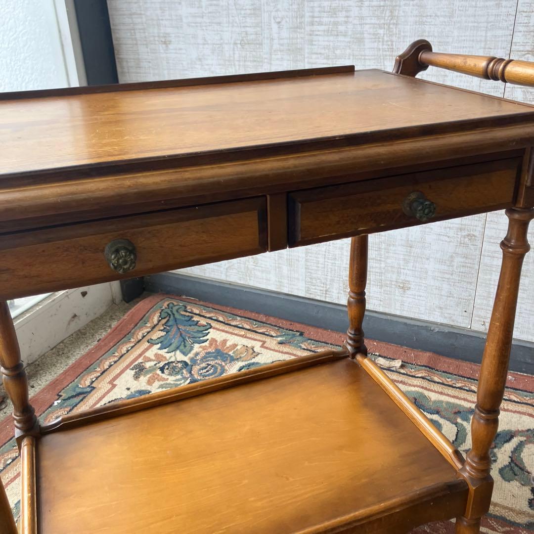 アンティーク カリモク 木製トローリー サービスワゴン キッチンカート 古家具